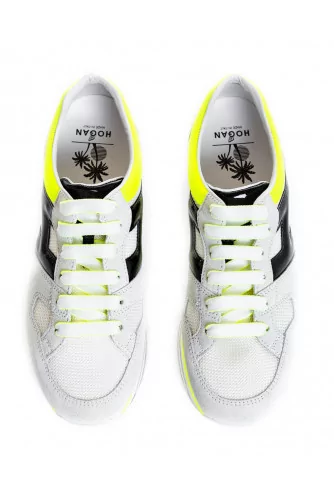 Tennis Hogan "Maxi plateforme" gris-blanc-noir-jaune pour femme