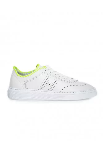 Tennis Hogan "Cassetta" blanc-jaune pour femme