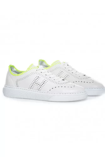 Tennis Hogan "Cassetta" blanc-jaune pour femme