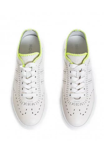 Tennis Hogan "Cassetta" blanc-jaune pour femme