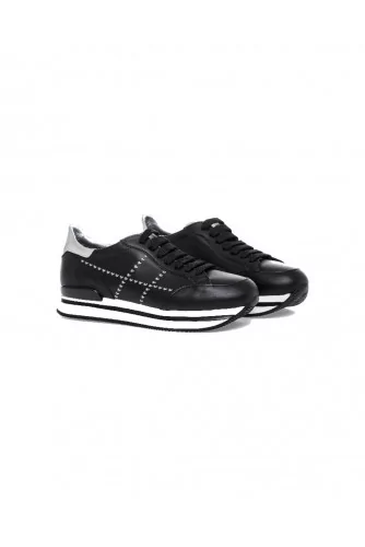 Tennis Hogan "222" noir-argent pour femme