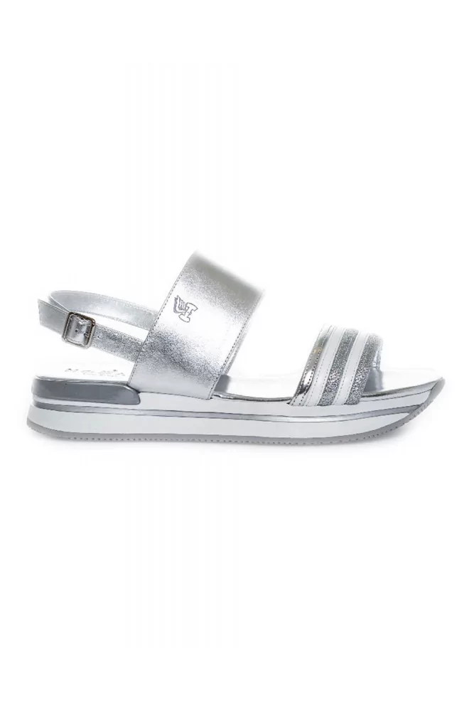 Sandals Hogan "222" silver/white for women