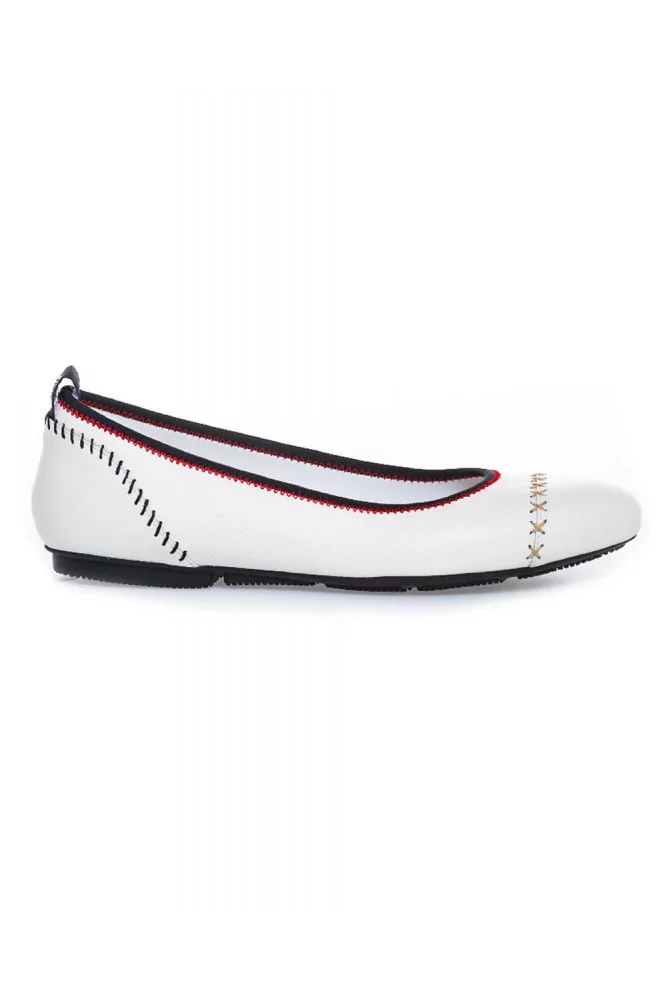 Simuleren doolhof Dosering Wrap of Hogan - Ballerinas made of leather with seams white for women