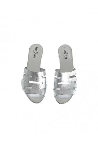 Slipper Hogan "Valencia" silver for women