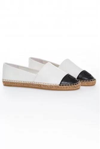 Sandals Tory Burch "Color Block" white with black tip for women