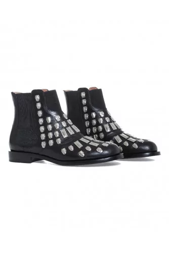 Achat Boots Samuele Failli black with metal nails for women - Jacques-loup