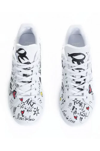 Sneakers Adidas by Debsy "Street Art" white for women