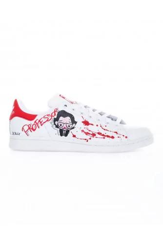 Tennis Debsy "Casa del papel" blanc et rouge pour homme