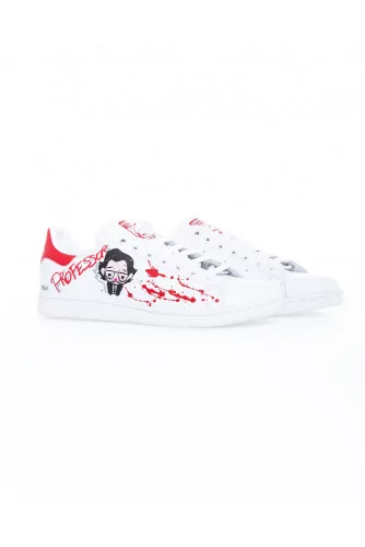 Tennis Debsy "Casa del papel" blanc et rouge pour homme