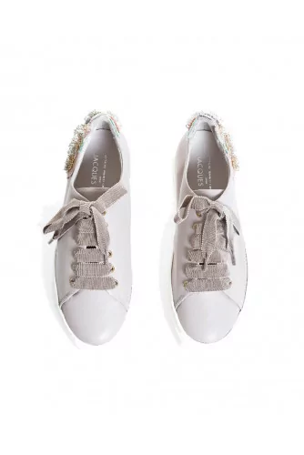 Sneakers Jacques Loup with embroidered flowers on the heel for women