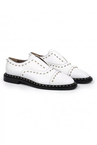 Brogues shoes with no laces Jacques Loup white for women