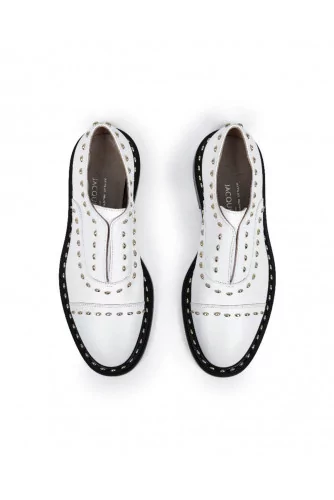 Brogues shoes with no laces Jacques Loup white for women