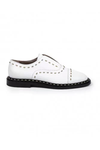 Brogues shoes with no laces Jacques Loup white for women