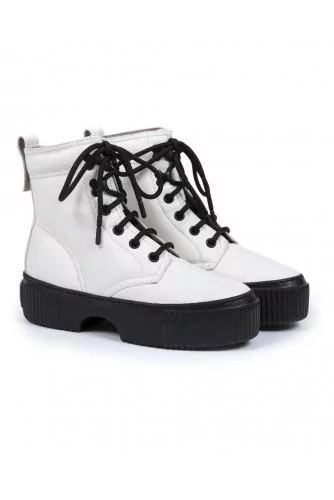 Boot Jacques Loup nappa matelassé blanc pour femme