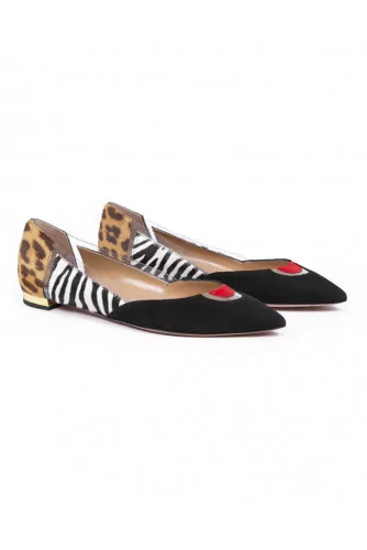 Achat Ballerinas Aquazzura black with yokes in different materials for women - Jacques-loup