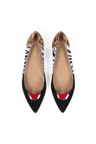 Ballerinas Aquazzura black with yokes in different materials for women