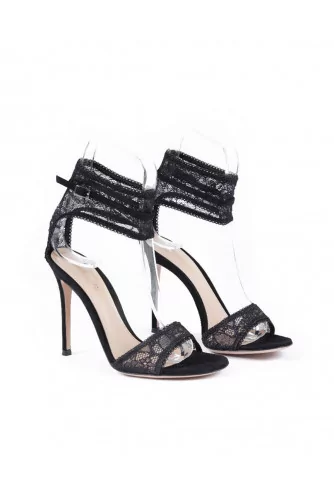 Achat High heel sandals Gianvito Rossi black with lace for women - Jacques-loup