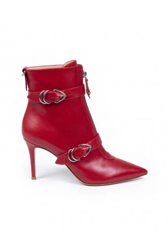 Achat Boots Gianvito Rossi Punk red with buckles for women - Jacques-loup