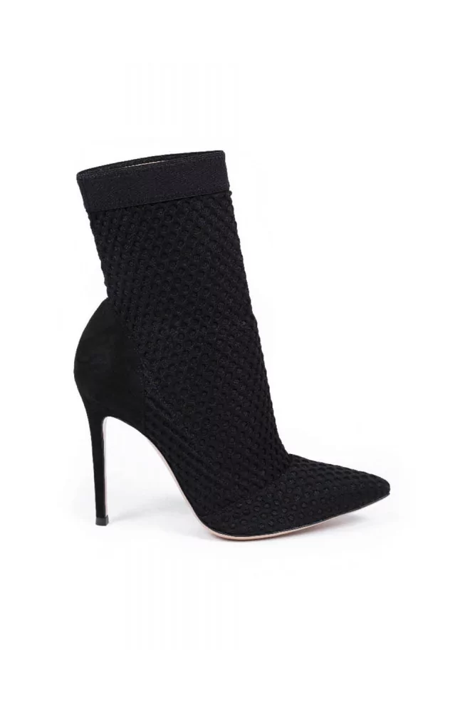 Gianvito Rossi - Vox - Bottines en suede et stretch 80 40 noir