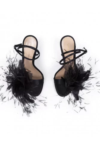 Achat High heel sandals Gianvito Rossi black with feathers for women - Jacques-loup