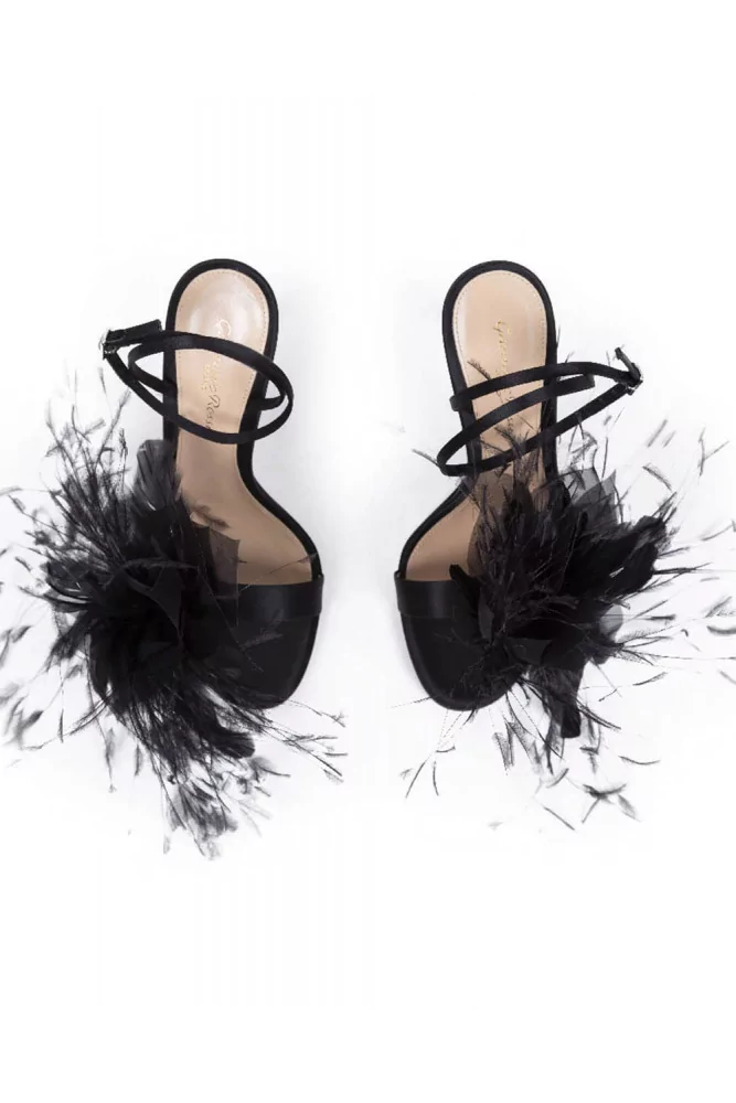 Sandale Gianvito Rossi satin noir Sandale Gianvito Rossi satin noir