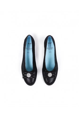 Platform shoes Thierry Rabotin black with decorative knot and Swarofsky stones for women