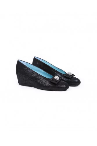 Platform shoes Thierry Rabotin black with decorative knot and Swarofsky stones for women