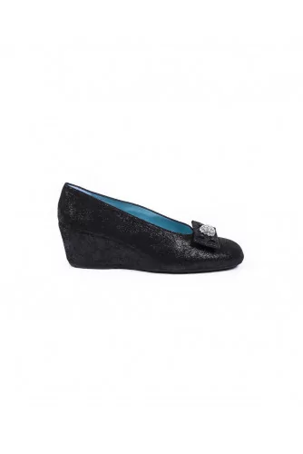 Platform shoes Thierry Rabotin black with decorative knot and Swarofsky stones for women