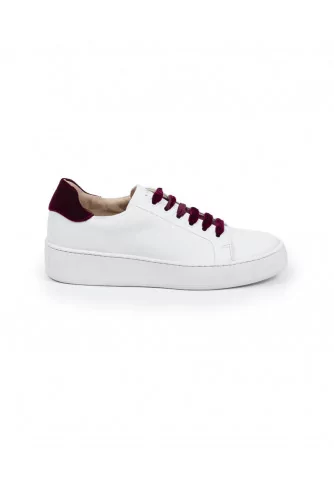 Leather sneakers with velvet buttress