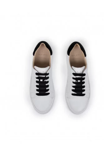 Tennis shoes Mai Mai white with black laces and black velvet buttress for women