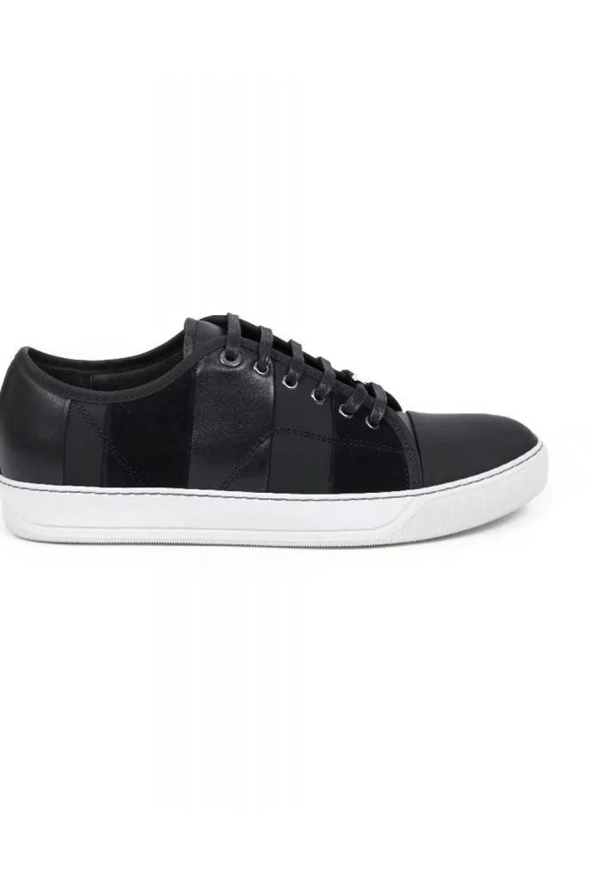Tennis Lanvin noir avec bandes de matières pour homme 5 1/2 noir