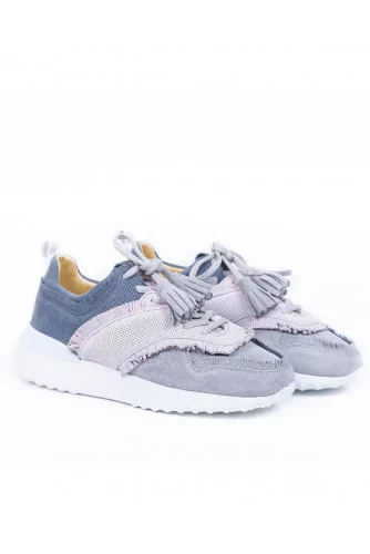 Basket Tod's Micro Frangetta gris pour femme