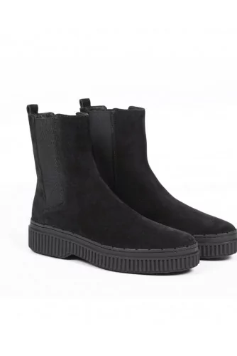 Boot Tod's "Beattle" 2 élastiques noir pour femme