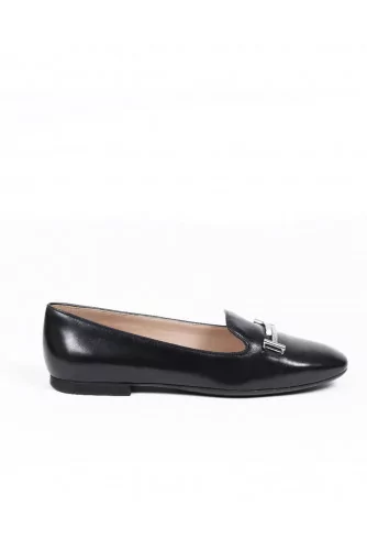 Mocassin sans gêne Tod's "Double T" noir pour femme