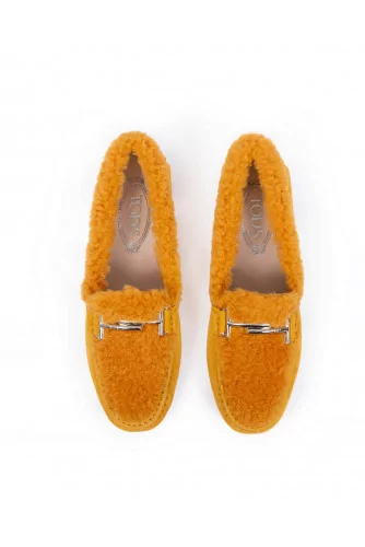 Mocassin Gomini Tod's "Double T" Safran avec plateau pour femme