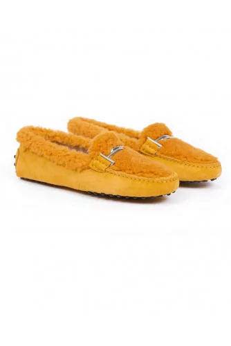 Mocassin Gomini Tod's "Double T" Safran avec plateau pour femme