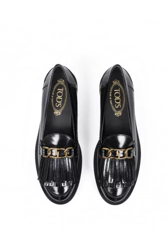 Moccasins Tod's black with metallic bit for women