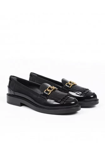 Moccasins Tod's black with metallic bit for women