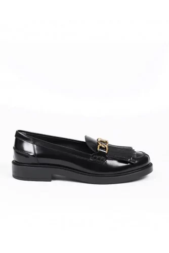 Moccasins Tod's black with metallic bit for women