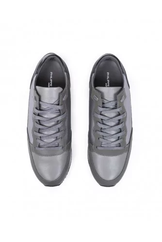 Tennis shoes Philippe Model "Bright" grey with patent details for men