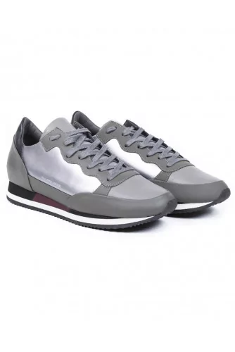 Tennis shoes Philippe Model "Bright" grey with patent details for men