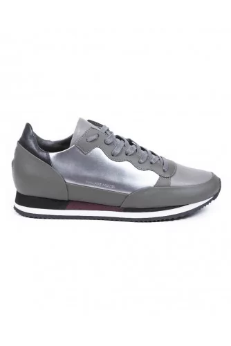 Tennis shoes Philippe Model "Bright" grey with patent details for men