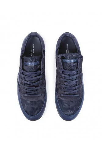 Sneakers Philippe Model navy blue with camouflage print for men