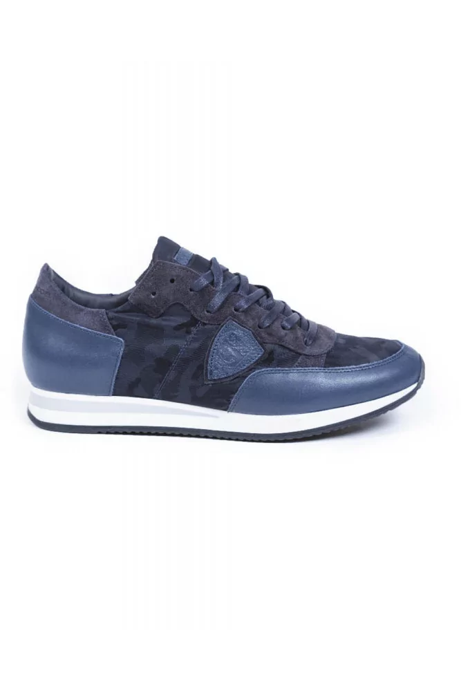 Sneakers Philippe Model navy blue with camouflage print for men