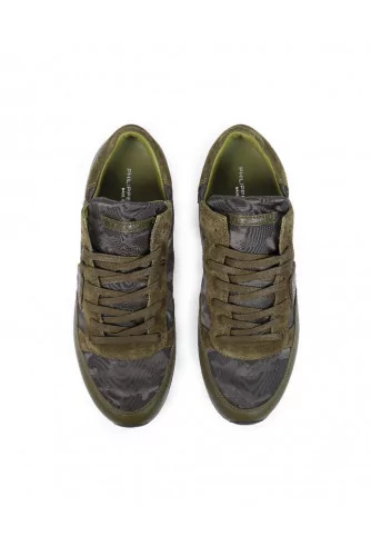 Sneakers Philippe Model khaki with camouflage print for men