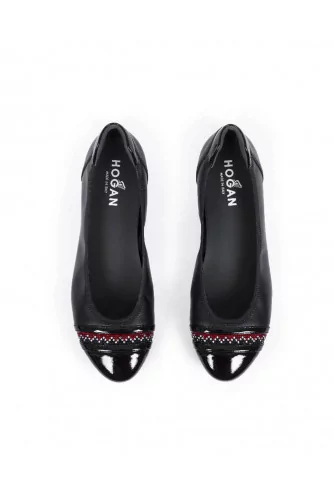 Ballerine Hogan "Wrap" noir-rouge pour femme