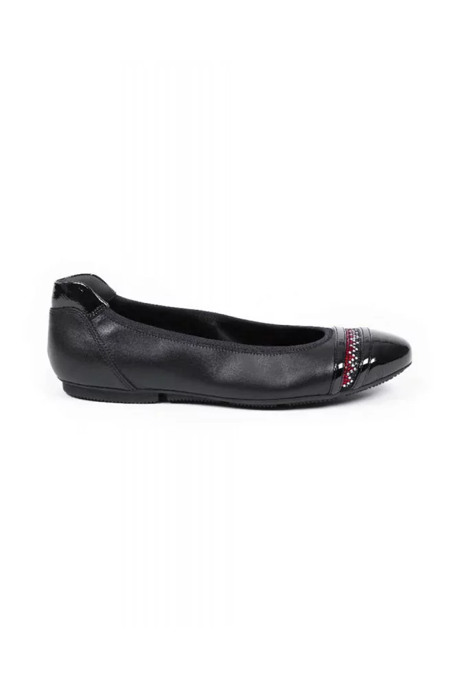 Ballerinas Hogan "Wrap" black/red for women