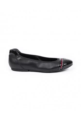 Ballerinas Hogan "Wrap" black/red for women