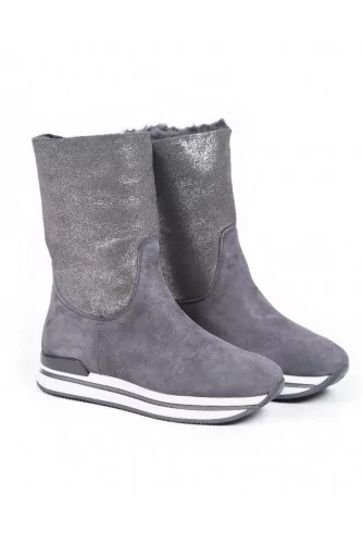 Demi botte Hogan "222" gris pour femme