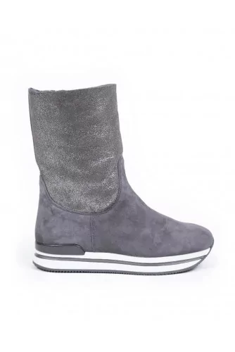 Demi botte Hogan "222" gris pour femme